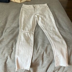 BlankNYC white destructed skinny jeans